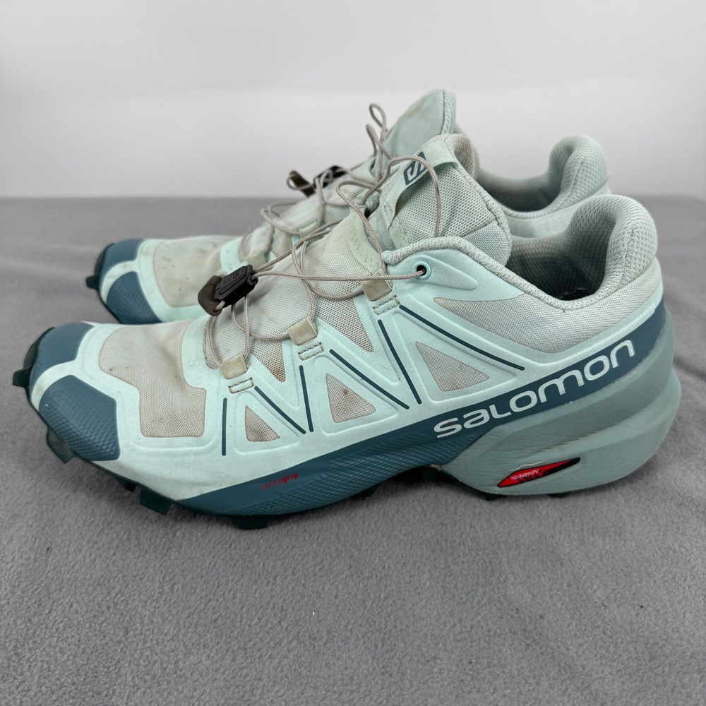 Salomon Speedcross 5 Womens 10 Trail Running Shoes Icy Morn Green 409209